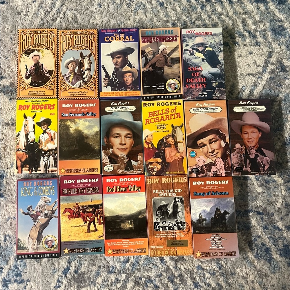 Lot Of 16 Vintage Roy Roger’s Cowboy VHS Tapes Movies Good Condition